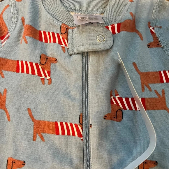 NWT Hanna Andersson Baby zip sleeper dachsund print organic cotton 0-3 months - Picture 4 of 4